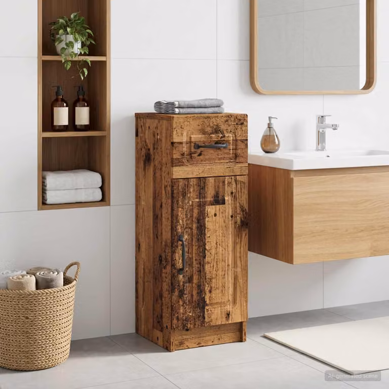 Mobiletto da bagno vidaXL UTRECHT in legno antico marrone L: 30 cm, P: 31 cm, H: 77 cm