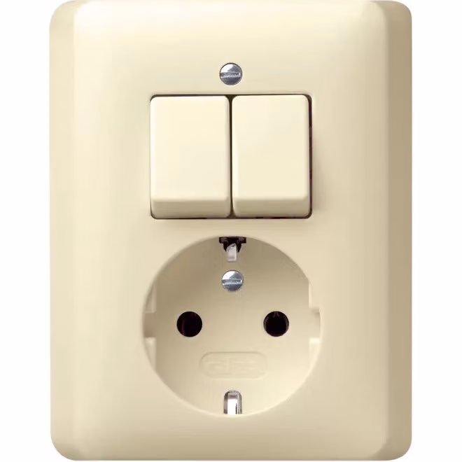 Gira 017501 Combinazione SCHUKO Serie Standard 55 Bianco crema