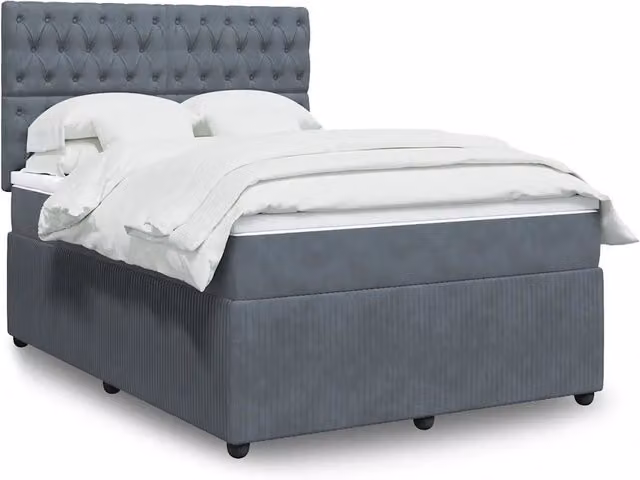 Giroletto a Molle con Materasso Grigio Scuro 160x200 cm Velluto 3292389