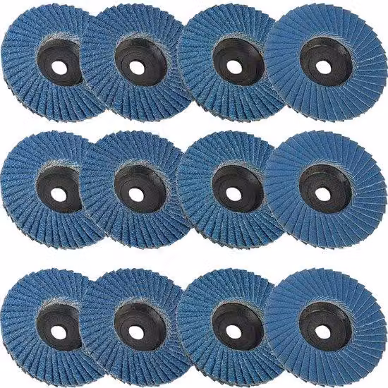 Allecto - Dischi abrasivi - 12 pezzi - Ideali per metallo e legno - 75 mm - Grane diverse - Adatti per smerigliatrici angolari - Blu