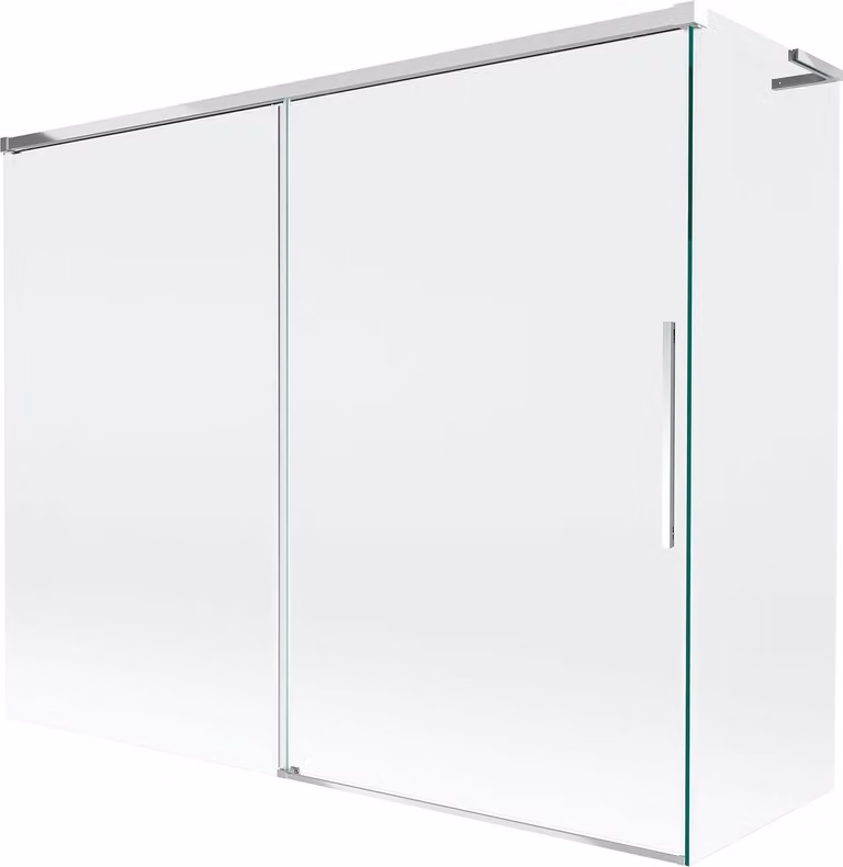 Mexen Rox L paravento per vasca da bagno a 2 ante scorrevoli 190 + 80 x 150 cm, trasparente, cromo - 8C9L-190-080-01-00