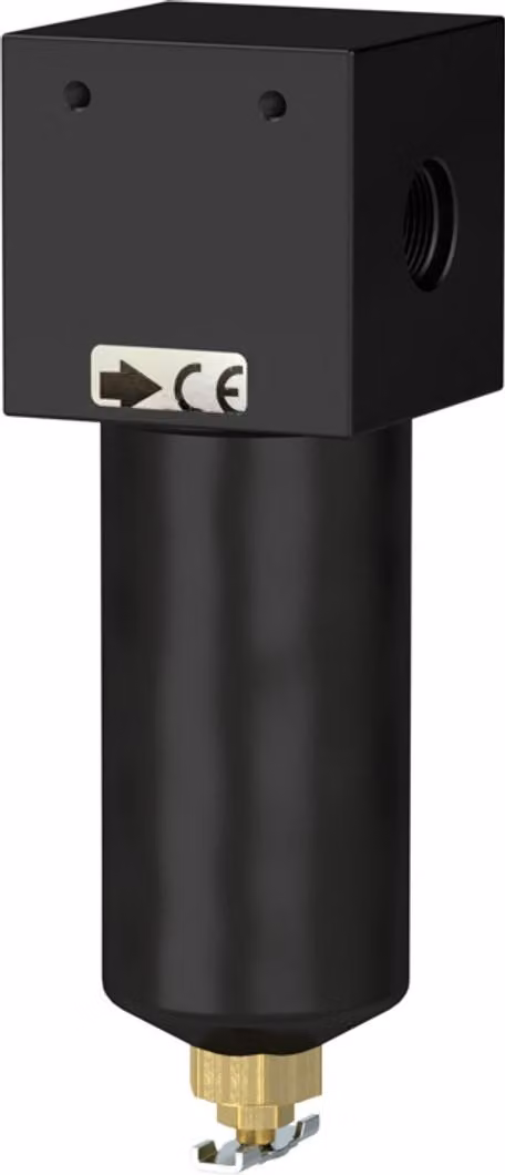 Filtro Riegler per alte pressioni fino a 60 bar, con valvola di scarico manuale, G 1/2