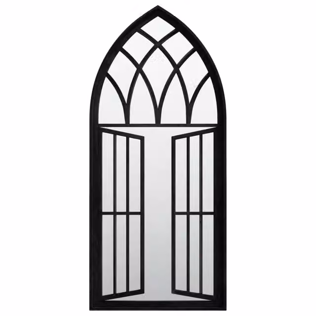 Specchio rettangolare in metallo e vetro DESIGN IN, colore nero, da appendere a parete, L: 100 cm, P: 45 cm