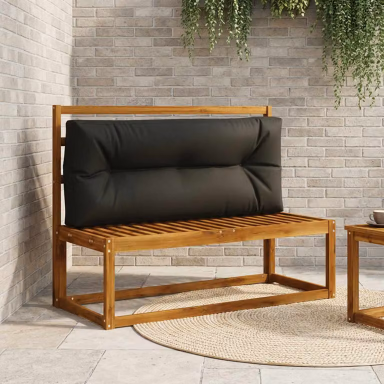 Cuscino per schienale di pallet vidaXL VIANEN nero in poliestere con rivestimento rimovibile e resistente ai raggi UV