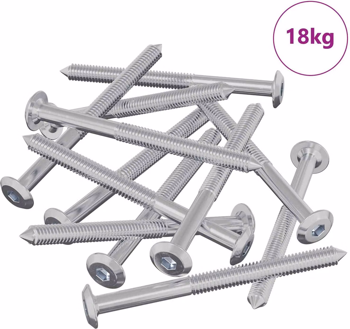 Viti per mobili 1200 pcs Argento Acciaio