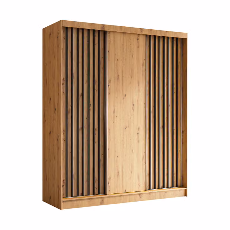 AX LIVING Armadio Cabinio 180 cm - Rovere artigianale e nero