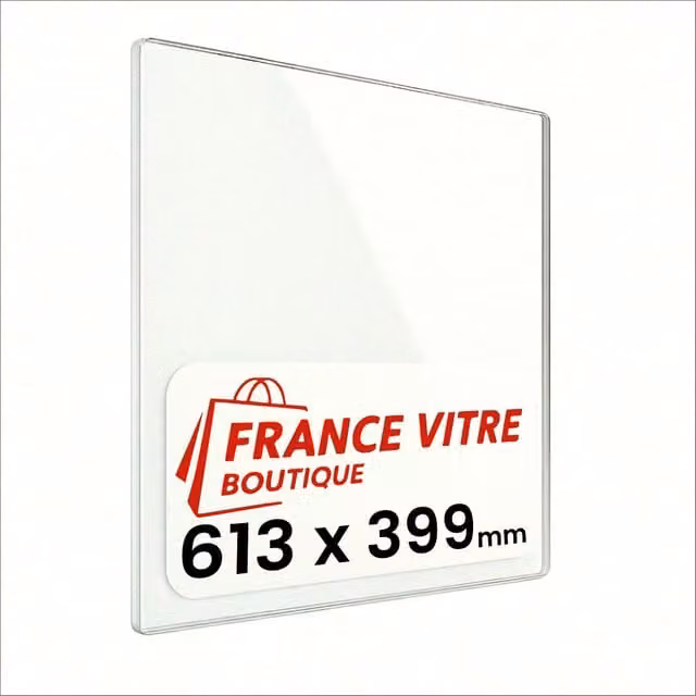 613 x 399 x 4 mm - Vetro per stufa a legna - vetro camino di ricambio - vetro per caminetto resistente al fuoco - France Vitre