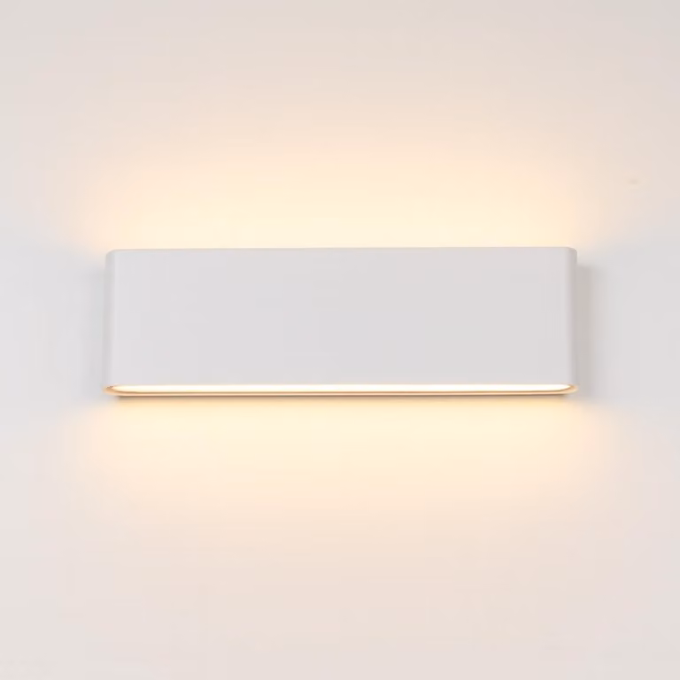 Lampada a LED da parete, 20 W, 2700 K, forma rettangolare, vetro, grado di protezione IP54