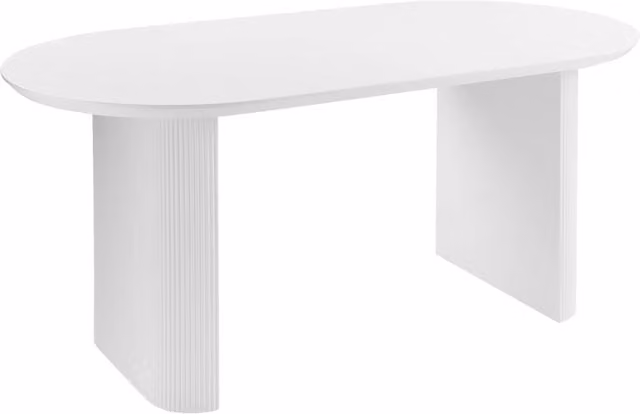 Tavolo da pranzo rustico con gambe ovali 180 x 90 cm Bianco stile rustico