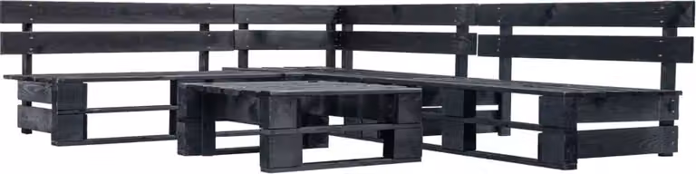 Maison Exclusive - Set da giardino da 4 pezzi in legno nero riciclato da pallet