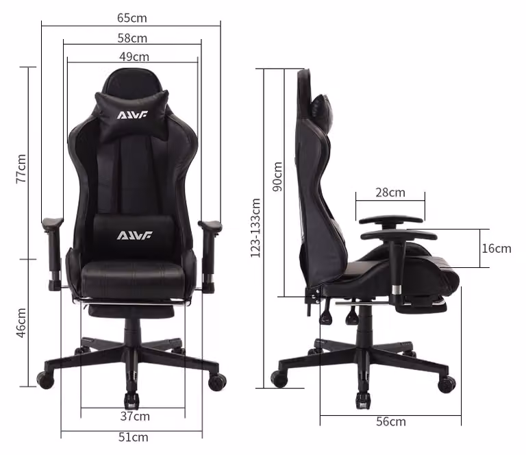 Sedia da gaming – Modello racing, sedia da ufficio con supporto lombare e poggiapiedi