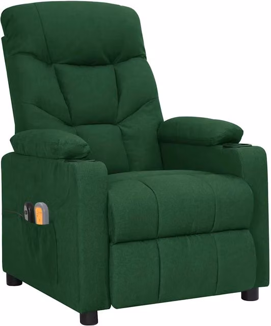 Divano Sedia-Poltrona Massaggiante Elettrica Verde Scuro in Tessuto 932402