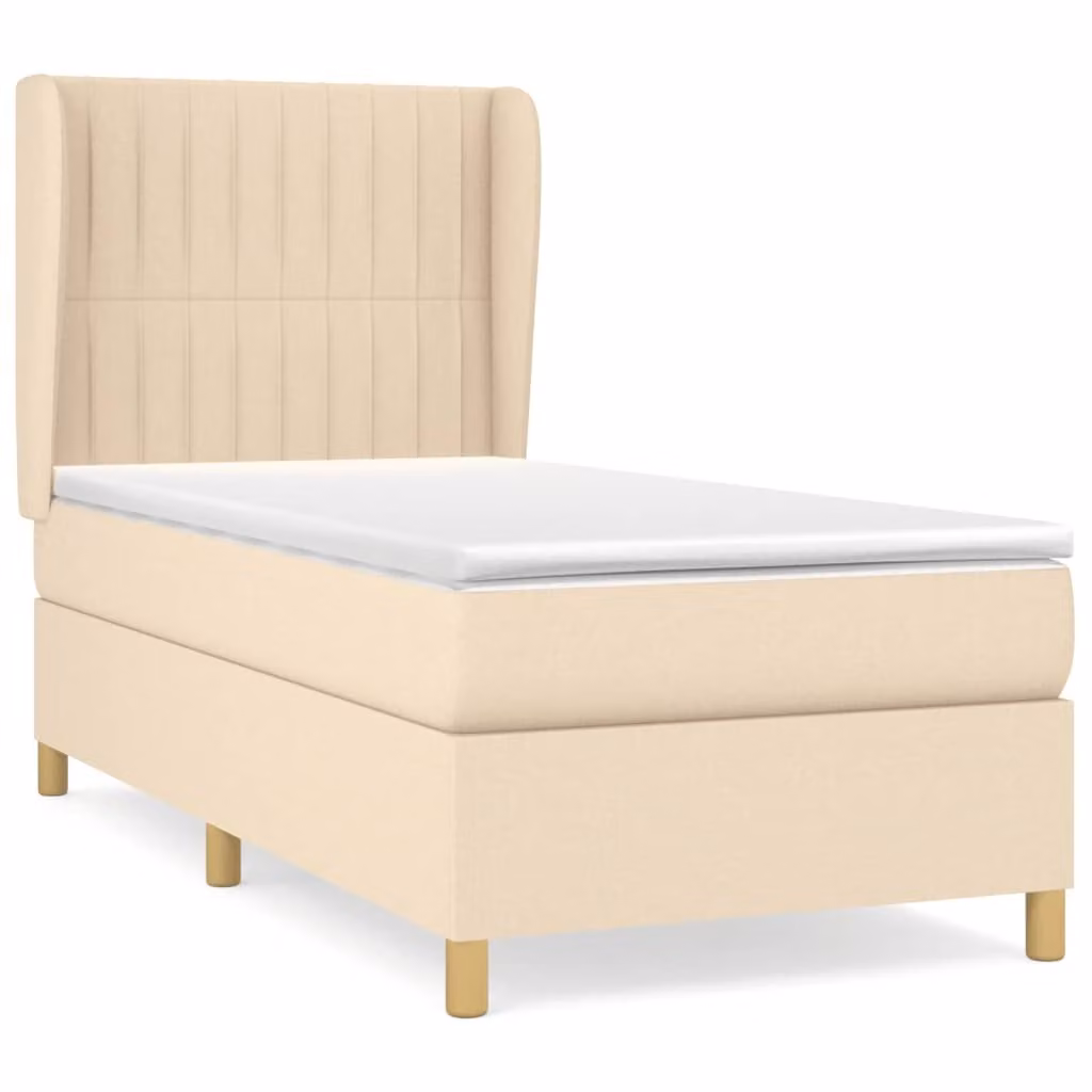Giroletto a Molle con Materasso Crema 80x200 cm inTessuto