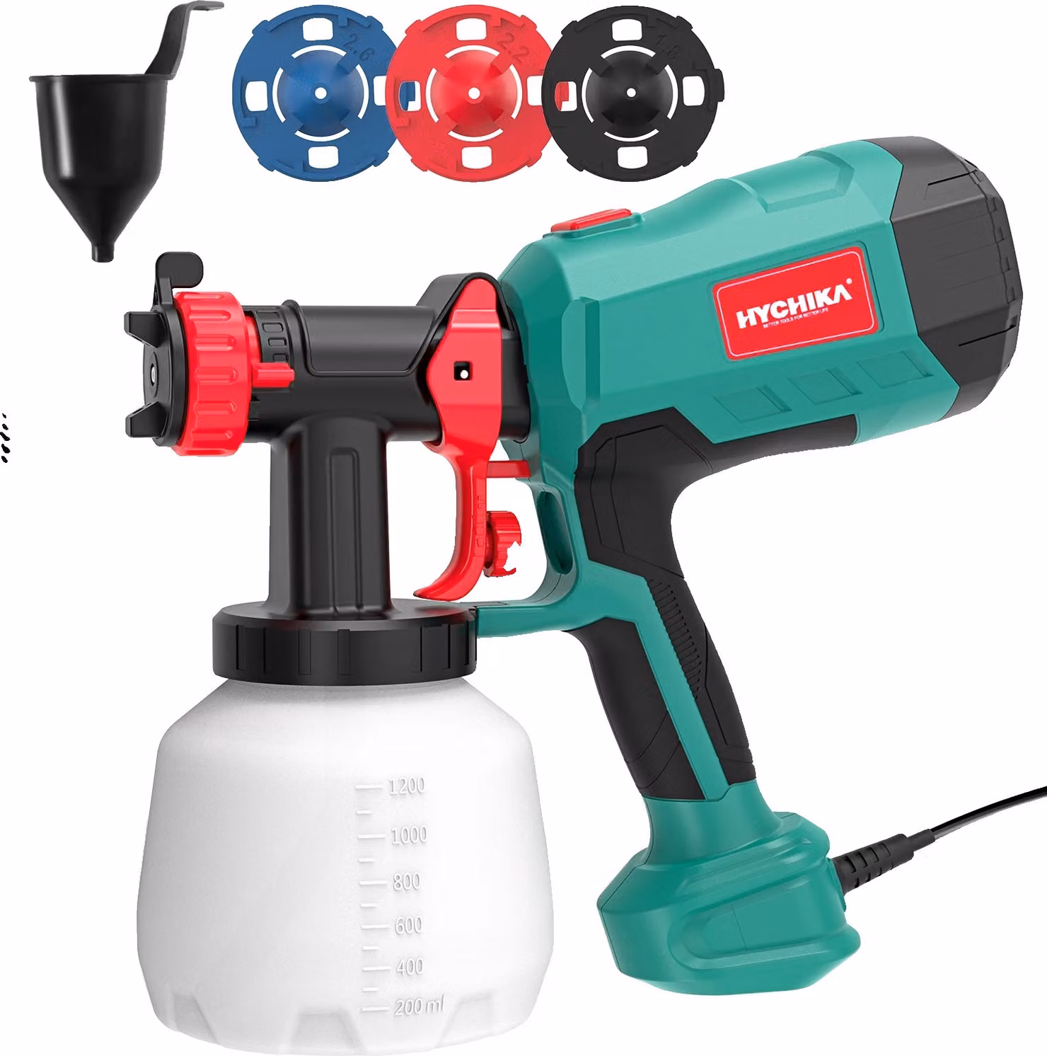 Pistola a spruzzo, potenza 600W, volume contenitore 1200ML, oro, spina Eu