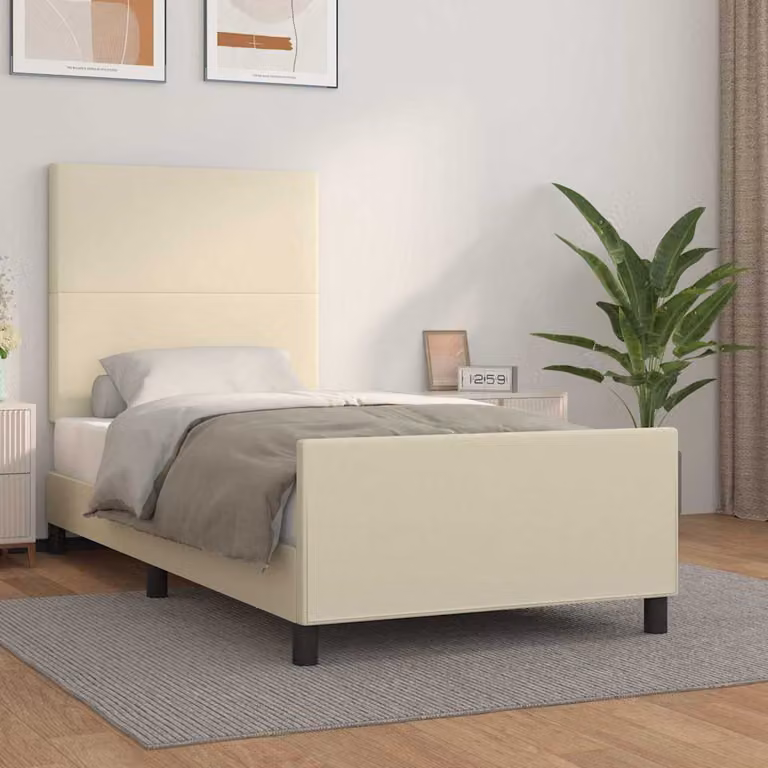 vidaXL Giroletto con Testiera in Similpelle Beige L/P/H: 100 x 200 x 128 cm