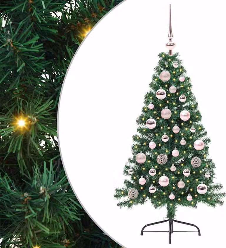 Albero di Natale artificiale con luci integrate Verde 120 cm