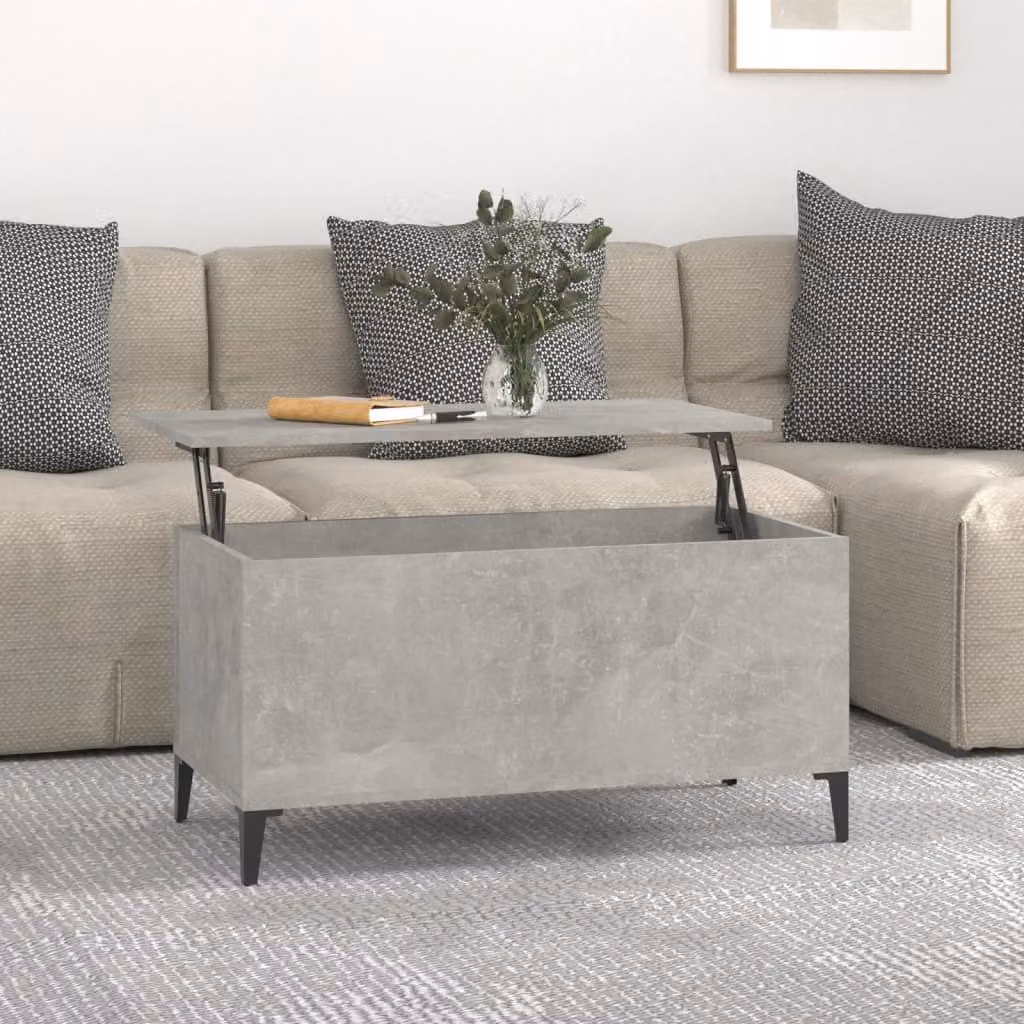 Maison Exclusive - Tavolino da salotto grigio cemento 90x44,5x45 cm Materiale ligneo