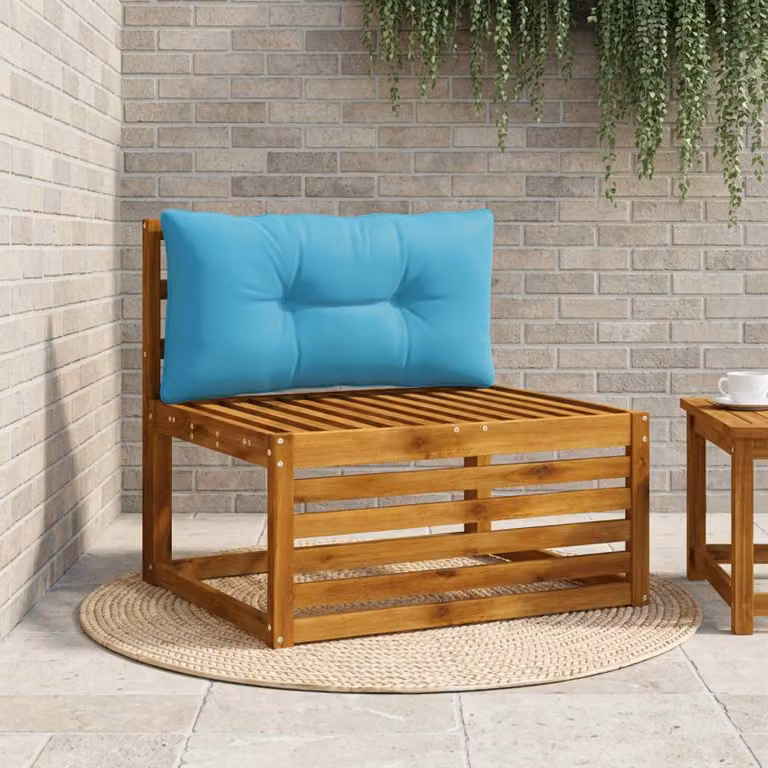 Cuscino per schienale vidaXL PUTTEN in poliestere azzurro con rivestimento rimovibile e lavabile