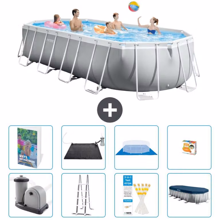 Piscina fuori terra ovale "Prism Frame" - 610x305x122 cm - 7 pezzi - Modello S559