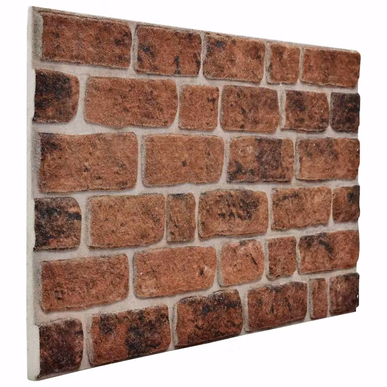 Set di 10 pannelli da parete in polistirene effetto mattone di vidaXL, colore marrone, L: 100 cm, H: 50 cm