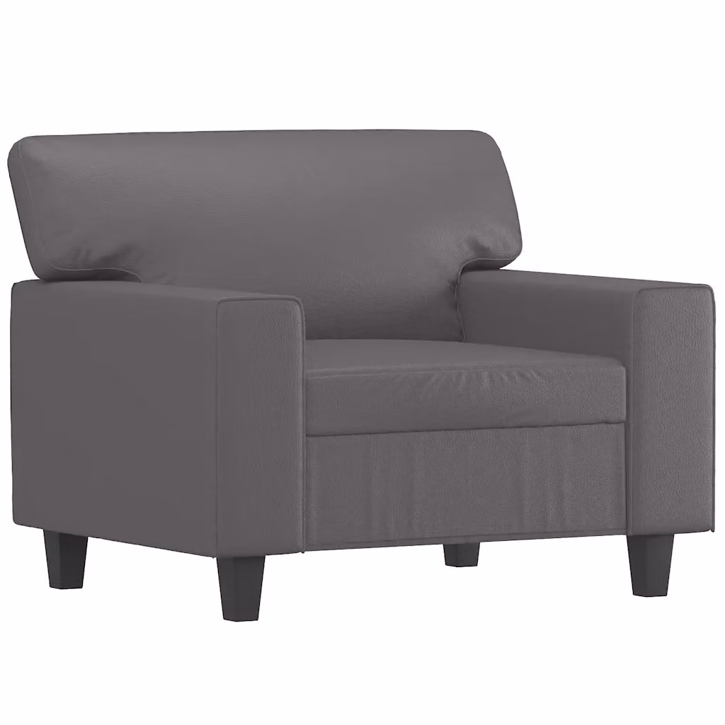 Poltrona moderna in similpelle grigia con braccioli vidaXL L: 77 cm, P: 76 cm, H: 94 cm – 2