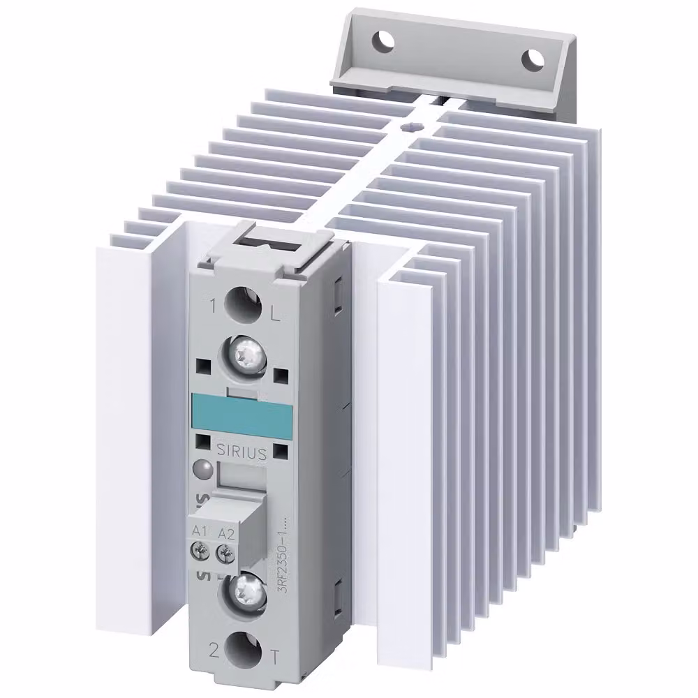 Contattore a semiconduttori Siemens 3RF2, monofase, AC51 50 A/AC 15–25 A, 48–460 V CA/4–30 V CC, 3RF23501BA44