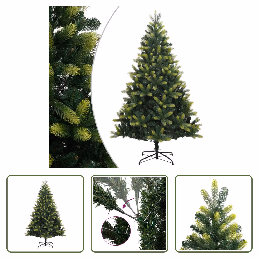 The Living Store Albero di Natale artificiale pieghevole con supporto 180 cm