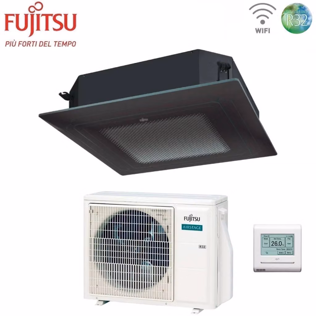 Condizionatore a Cassetta Fujitsu KR Eco Circular Flow Black 18000 Btu AUXG18KRLB R-32 Monosplit con Wi-Fi Opzionale, Griglia e Filocomando – 2
