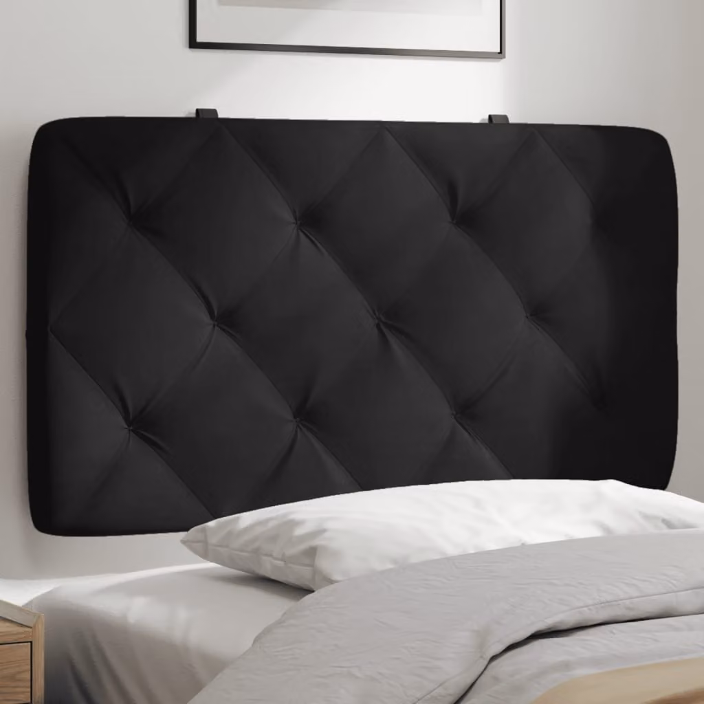 Cuscino Testiera vidaXL in Velluto Nero, L: 90 cm