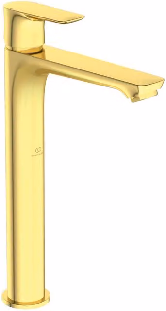Rubinetto per lavabo monocomando Concept Air con getto laminare cristallino Ideal Standard oro spazzolato