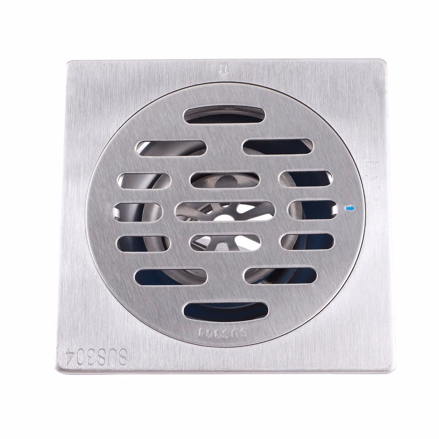 Coperchio quadrato per scarico a pavimento in acciaio inox a pareti spesse con neutralizzazione degli odori per bagno e doccia (tipo 2)