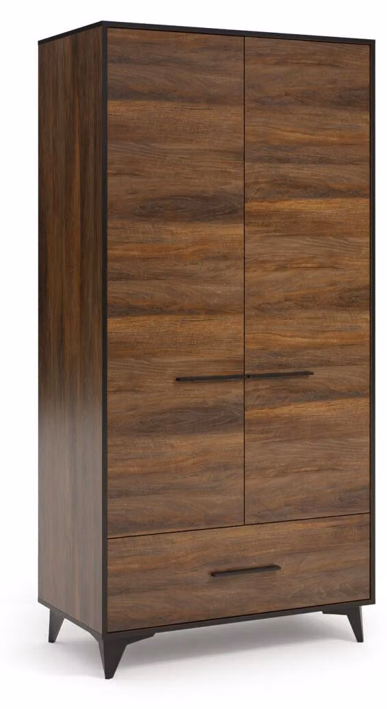 Garderobenschrank Schrank Kleiderschrank Kleiderstange Schublade Holz