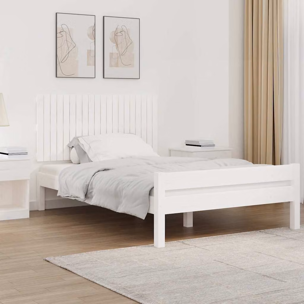 Testiera da parete vidaXL in legno massello di pino bianco, L 127,5 cm x H 60 cm x P 3 cm