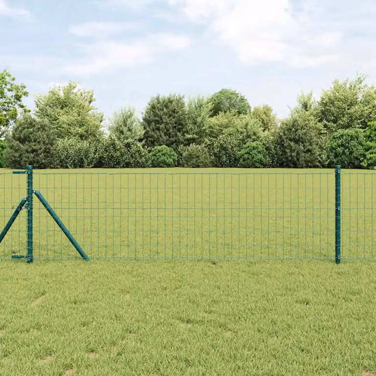 Recinzione Euro vidaXL in ferro rivestito in PVC Verde, H: 60 cm, L: 25 m