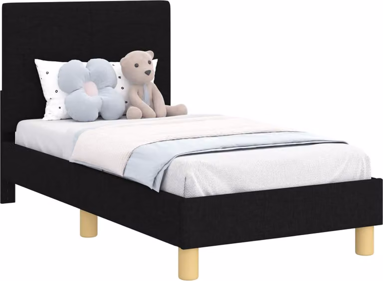 Struttura letto per bambini con testata Nero 70 x 140 cm