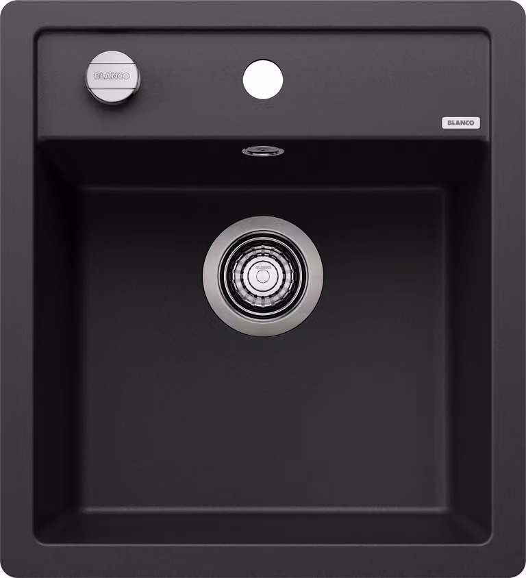 Blanco Dalago 45 - Lavello in silgranito, 455x500 mm, con comando di scarico, nero 525870