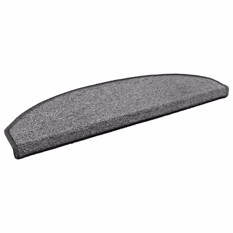 Set di 15 tappetini per scale autoadesivi vidaXL in polipropilene grigio, antiscivolo e fonoassorbente, L 80 cm x P 24,5 cm x H 3 cm