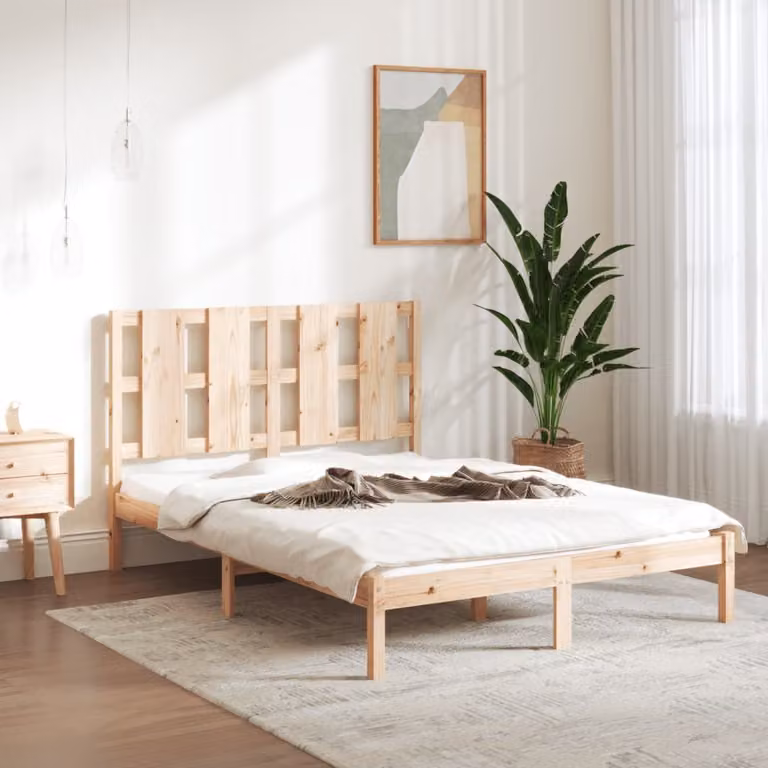 The Living Store Letto in legno massiccio 135x190 cm