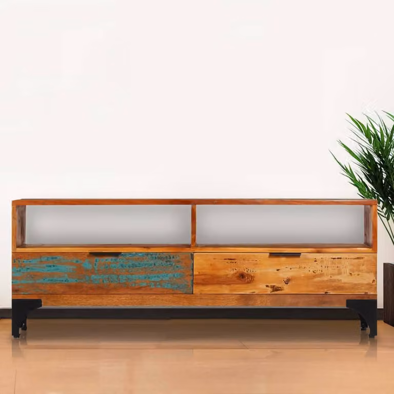 vidaXL Mobile Porta TV 118x35x45 cm in Legno Massello di Recupero