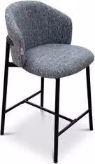 Sgabello Maya Amicasa Grigio con struttura in metallo e seduta in tessuto moderno