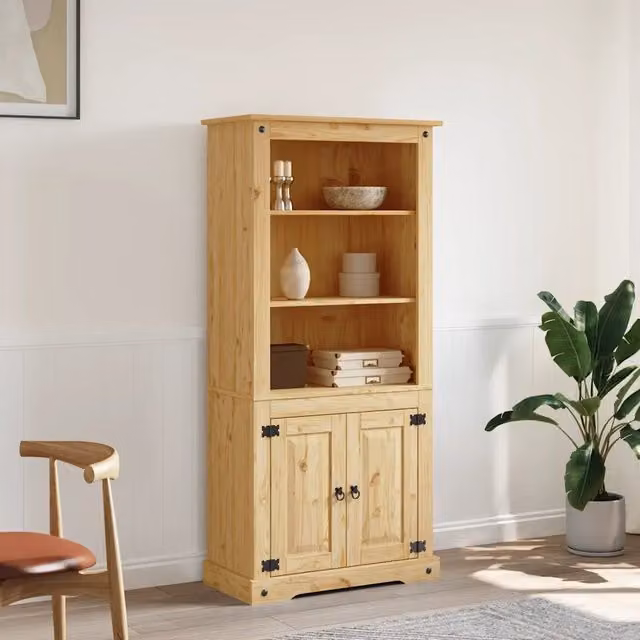Credenza-Buffet-Armadio da cucina in Legno di Pino Messicano Corona Range 80x40x170 cm