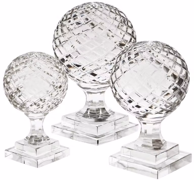 Casa Padrino set di sfere decorative in vetro - 3 sfere con base - decorazione della scrivania - decorazione del soggiorno - collezione