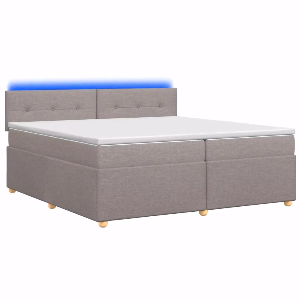 Letto box spring ibrido vidaXL con materasso a molle insacchettate e illuminazione sottostante, dotato di porta USB e cassetti, L/P/H: 200 x 200 x 100,5 cm – 2