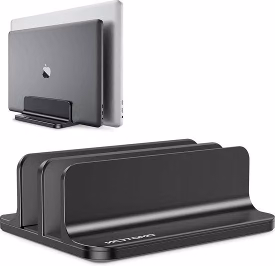 Supporto Verticale Regolabile OMOTON in Alluminio per Portatile e Tablet da 10 a 17,3 Pollici - Nero