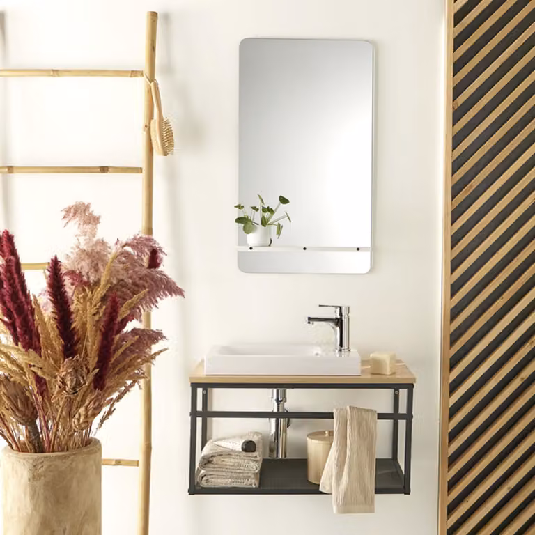 Set lavabo grande WILO con specchio da 60 cm