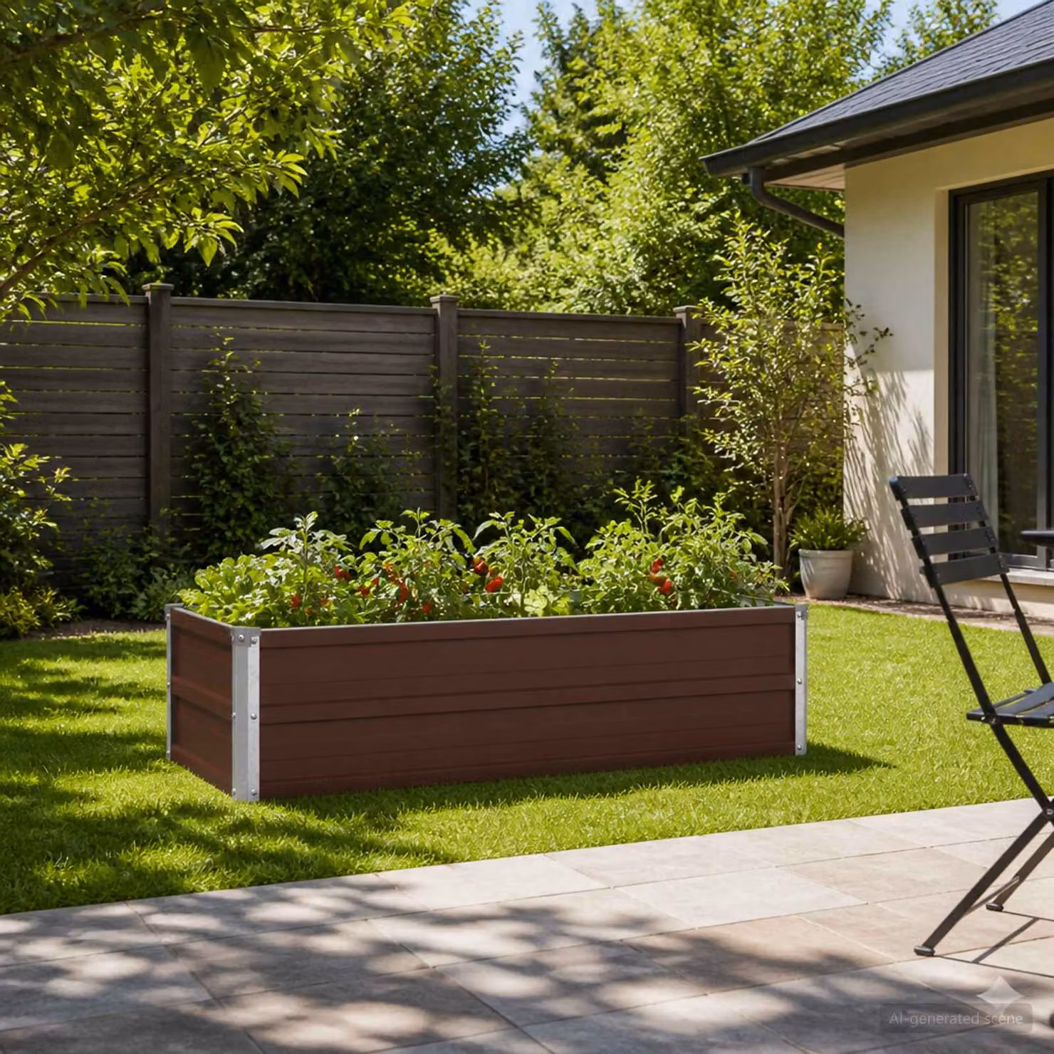 Letto rialzato da giardino vidaXL in metallo corten marrone L: 100 cm, P: 40 cm, H: 24 cm