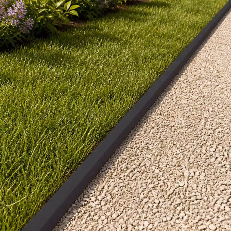 Set di 2 profili di copertura per giardino vidaXL in acciaio, colore antracite o nero, L: 100 cm, P: 5 cm, H: 5 cm