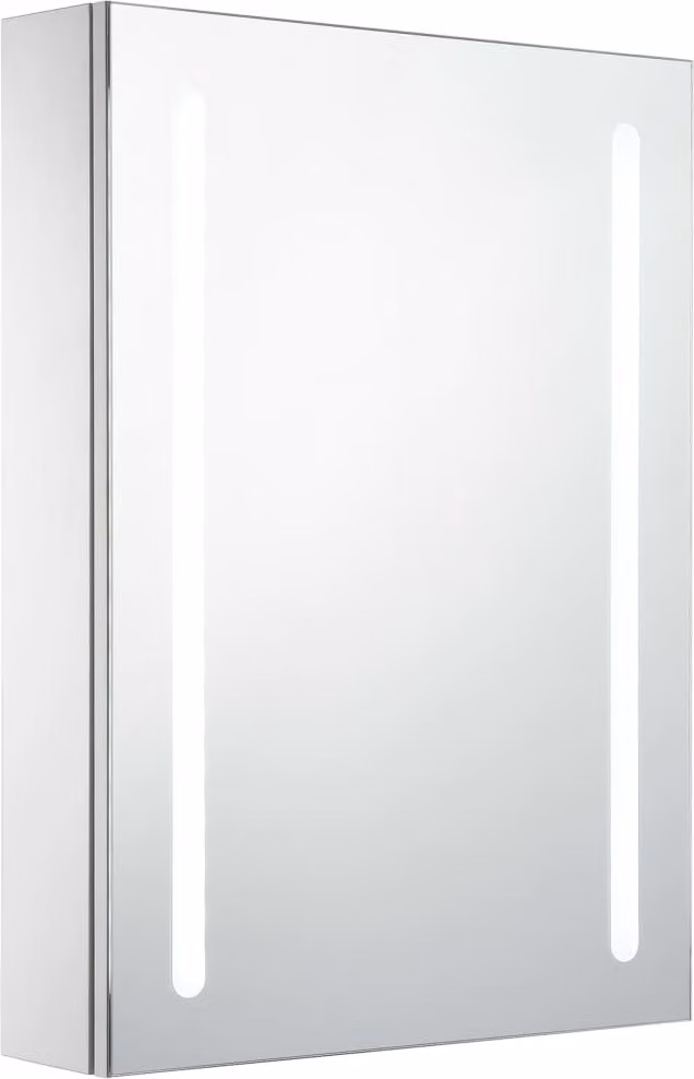 Armadietto Bagno con Specchio e LED 50x13x70 cm