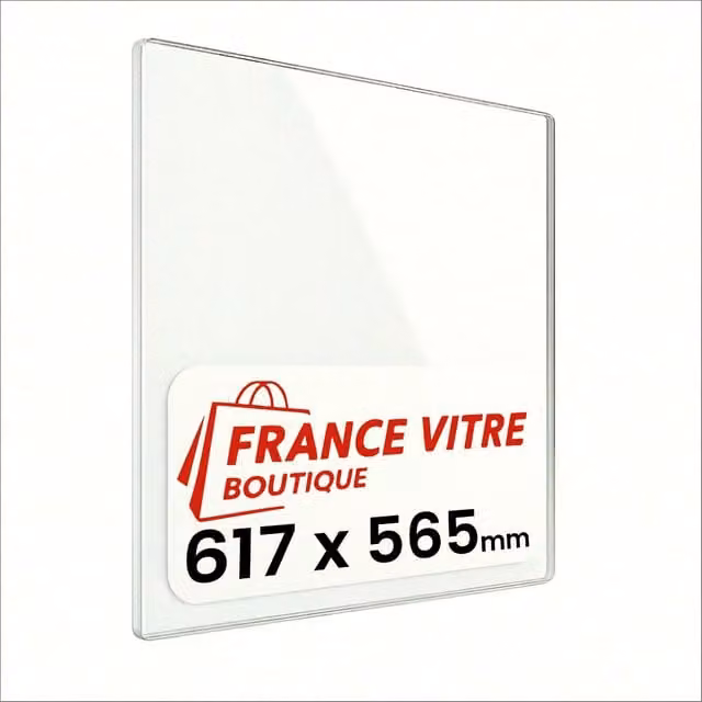 RICHARD LE DROFF - modello : palatium-3-sans-serigraphie - 617 x 565 x 4 mm - Vetro per stufa a legna - vetro camino di ricambio - vetro per caminetto resistente al fuoco - France Vitre