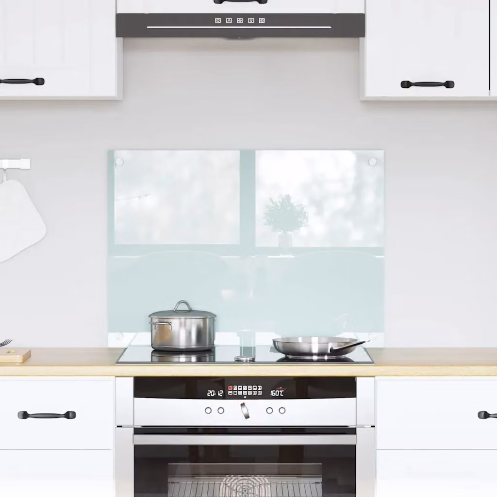 Schienale da cucina vidaXL in vetro temperato bianco, L: 70 cm, H: 50 cm